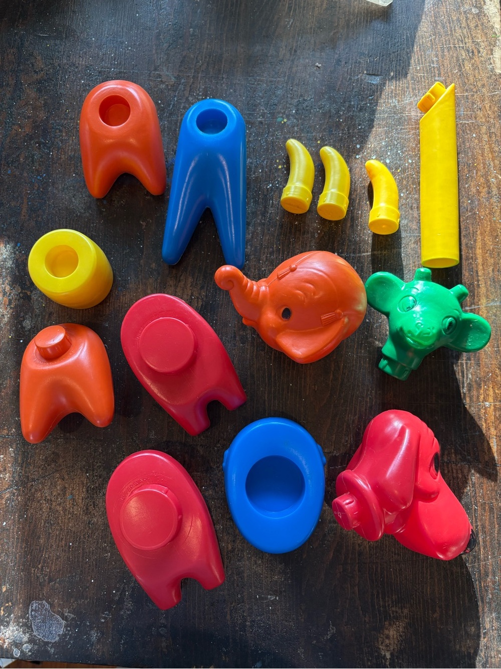 Vintage 1960s Tupperware Toy Zoo-It-Yourself Funny Animal Set